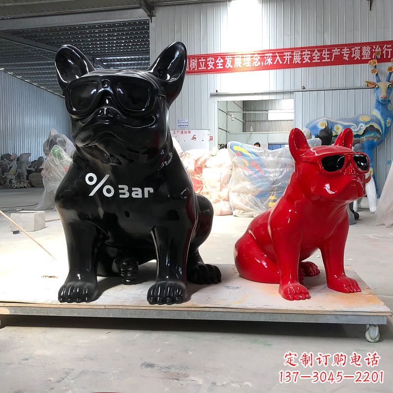 宁夏精致可爱的不锈钢斗牛犬雕塑