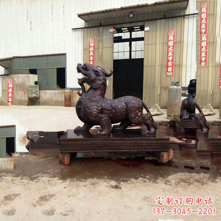宁夏独角兽铸铜雕塑—精雕细琢的艺术瑰宝