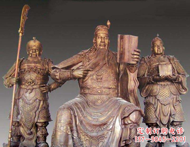 宁夏中领雕塑艺术以关公武财神铜雕塑荣耀家中