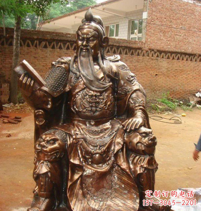 宁夏传承古典文化,唯美古典雕塑-关公铜雕