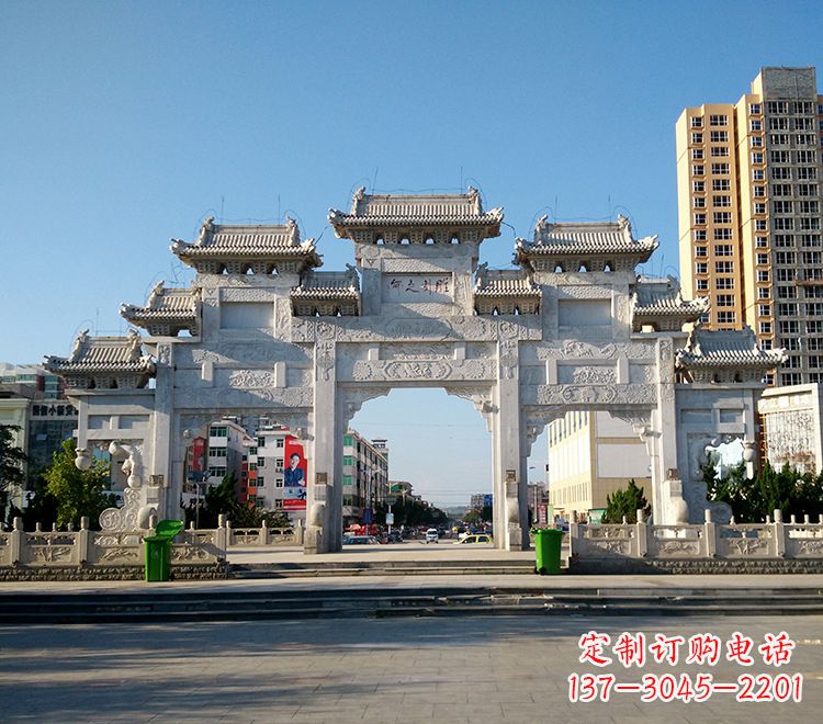 宁夏精致锻铜牌坊雕塑