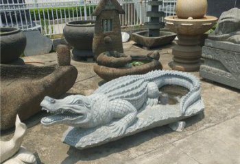 宁夏动物雕塑大理石鳄鱼