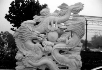 宁夏精美大理石双龙雕塑