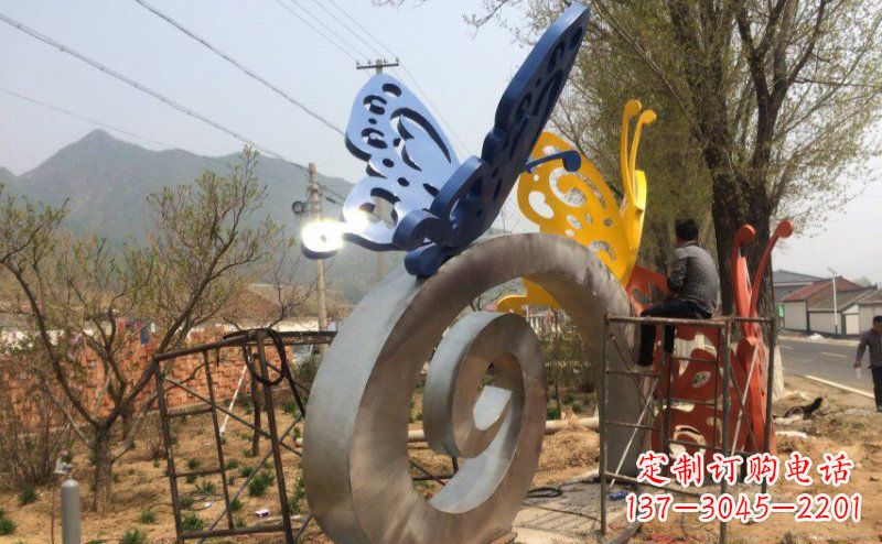 宁夏优雅无比,不锈钢蝴蝶雕塑