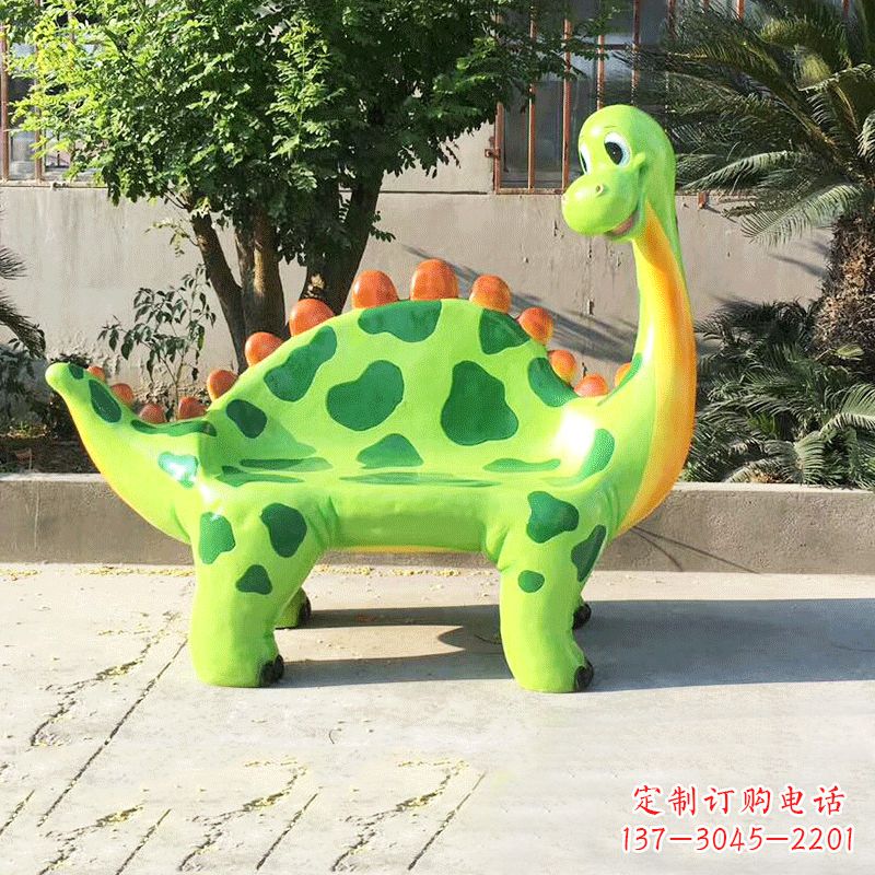 宁夏玻璃钢恐龙雕塑座椅
