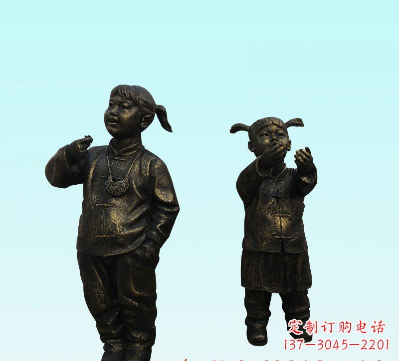 宁夏领雕塑儿童铜雕精美艺术品