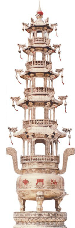 宁夏传统工艺艺术精品法门寺铜香炉雕塑