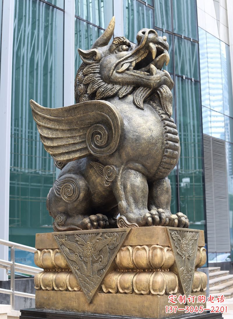 宁夏精美独角兽铜雕