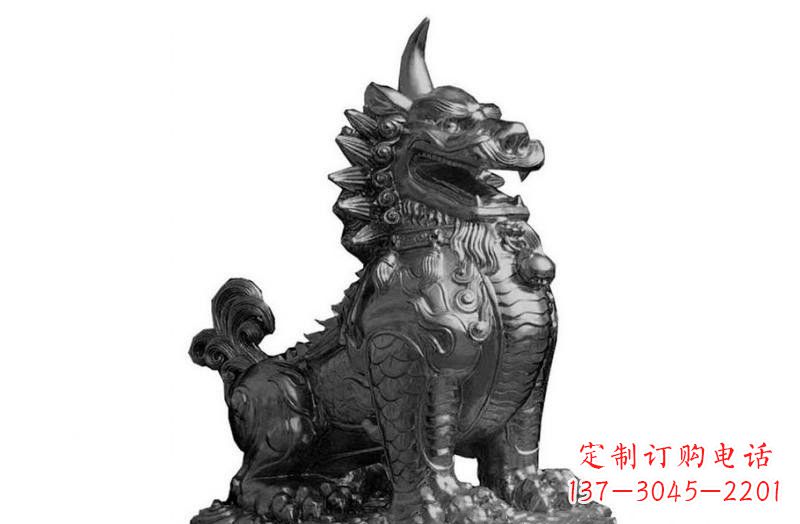 宁夏法院门口独角兽獬豸铜雕