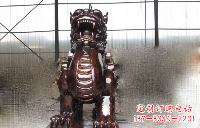 宁夏法院门口獬豸铜雕