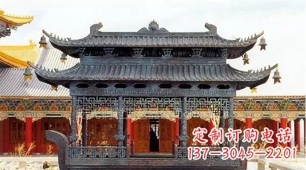宁夏方形寺庙香炉铜雕塑