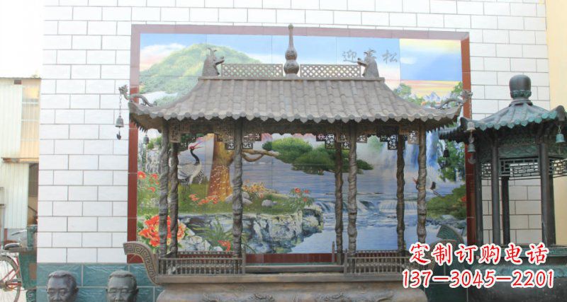 宁夏方形香炉寺庙铜雕塑