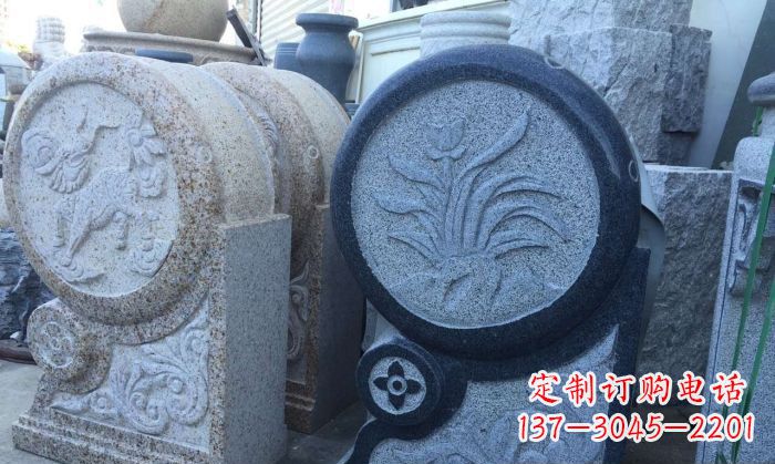 宁夏仿古抱鼓石招财石门墩