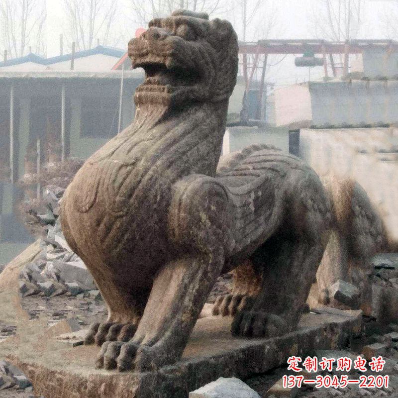 宁夏中领雕塑狴犴青石雕塑融入古代神话的历史文化风格