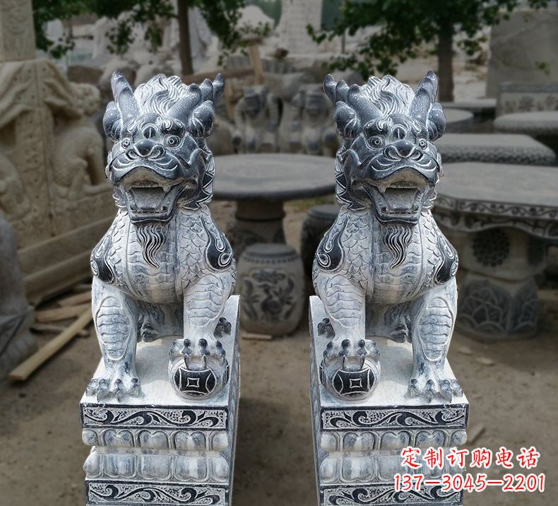 宁夏传统工艺仿古麒麟雕塑