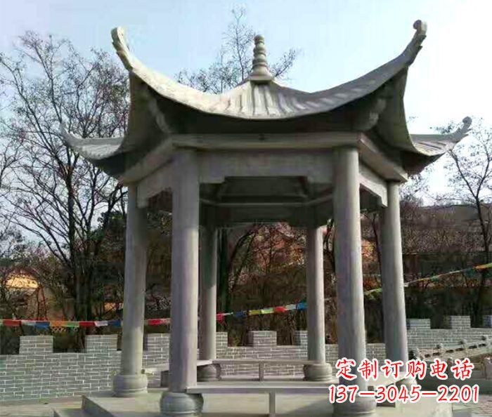 宁夏仿古六角凉亭石雕