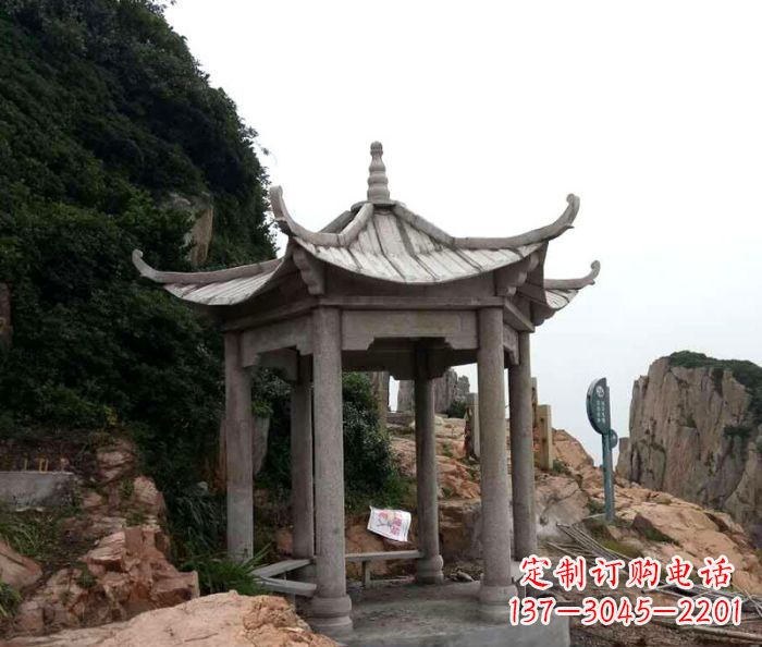 宁夏风格独特的仿古凉亭石雕