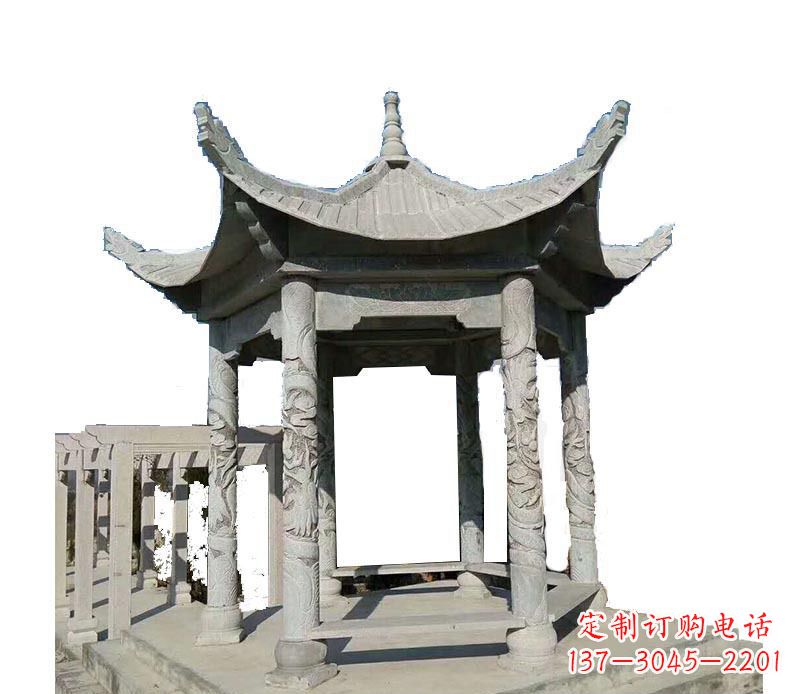 宁夏传统风格凉亭石雕