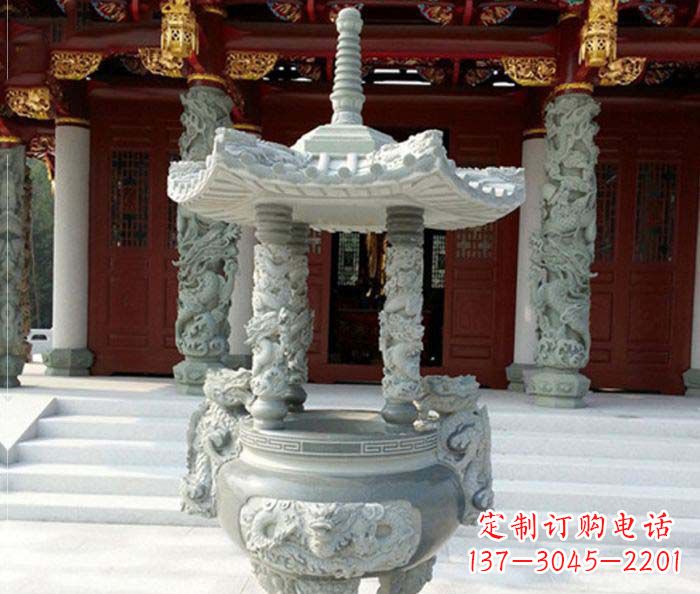 宁夏中国古典仿古龙浮雕香炉雕塑