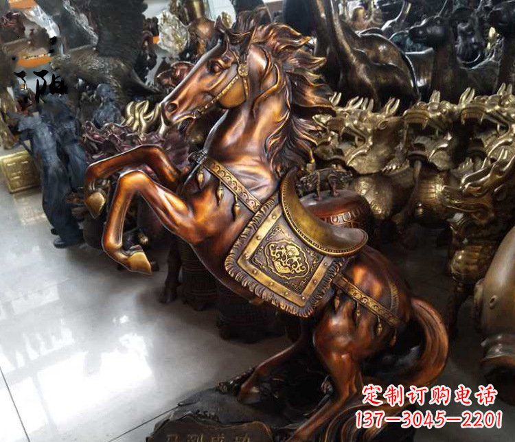 宁夏仿古马到成功铜雕塑摆件 (2)