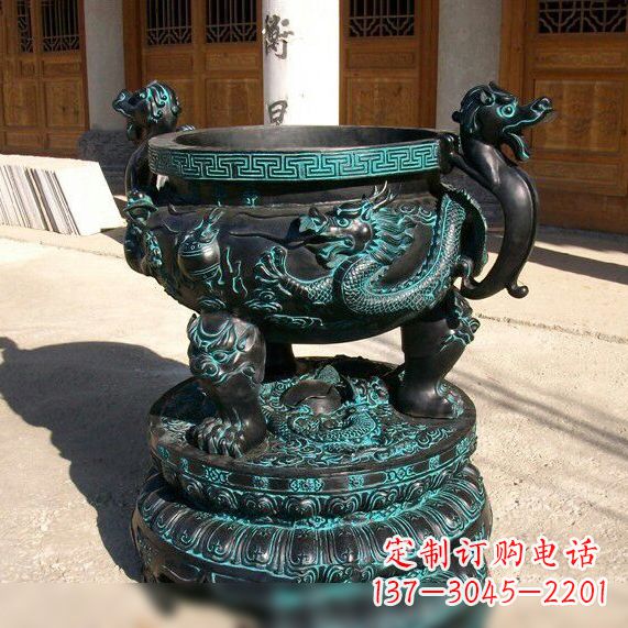 宁夏传统工艺青铜龙雕塑