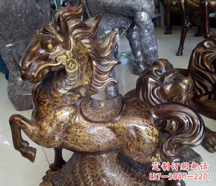宁夏仿古雕塑马摆件