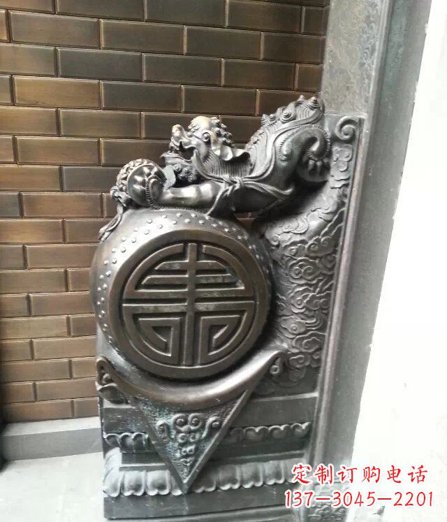 宁夏仿古门墩铜雕