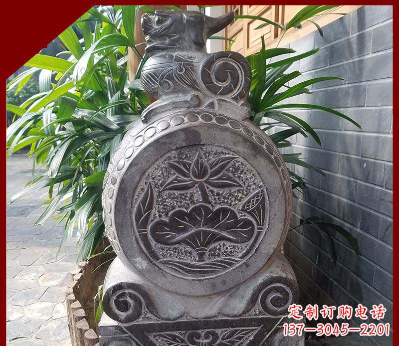 宁夏精致仿古门墩雕塑