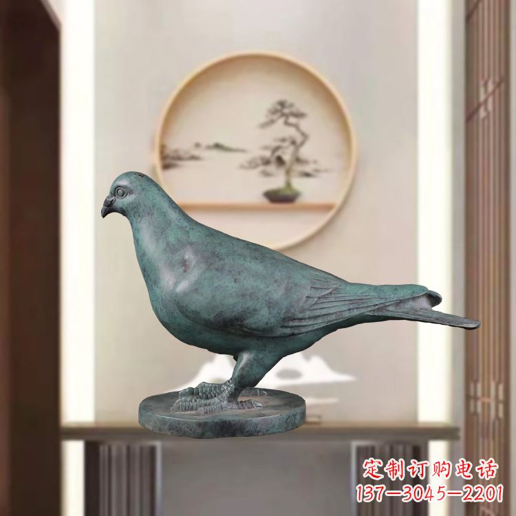 宁夏精致雕刻青铜鸽子雕塑摆件