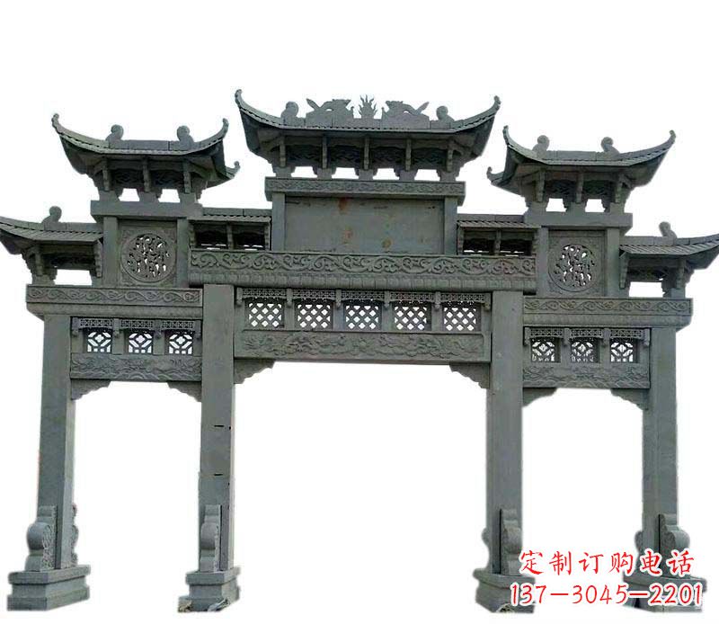 宁夏精美的仿古大理石牌坊雕塑