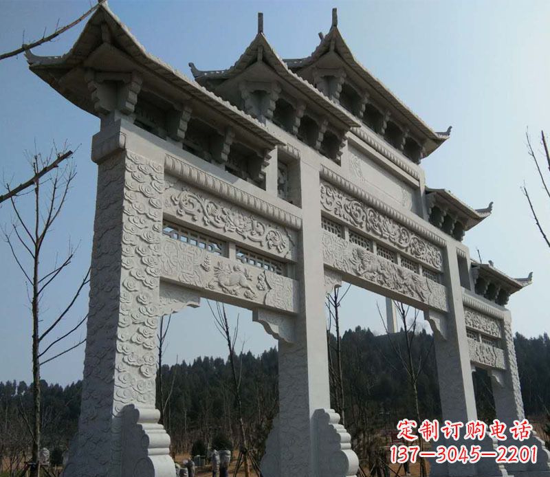 宁夏仿古牌坊石雕定制