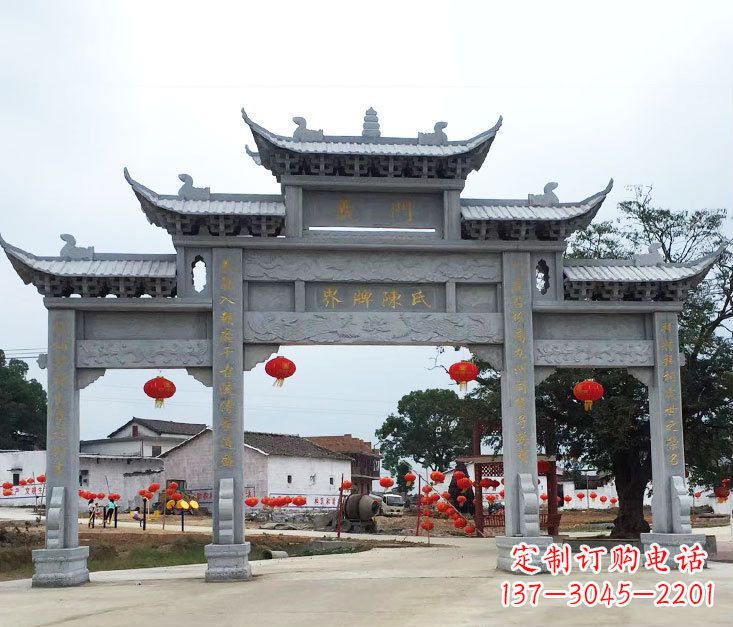 宁夏精美仿古牌坊石雕
