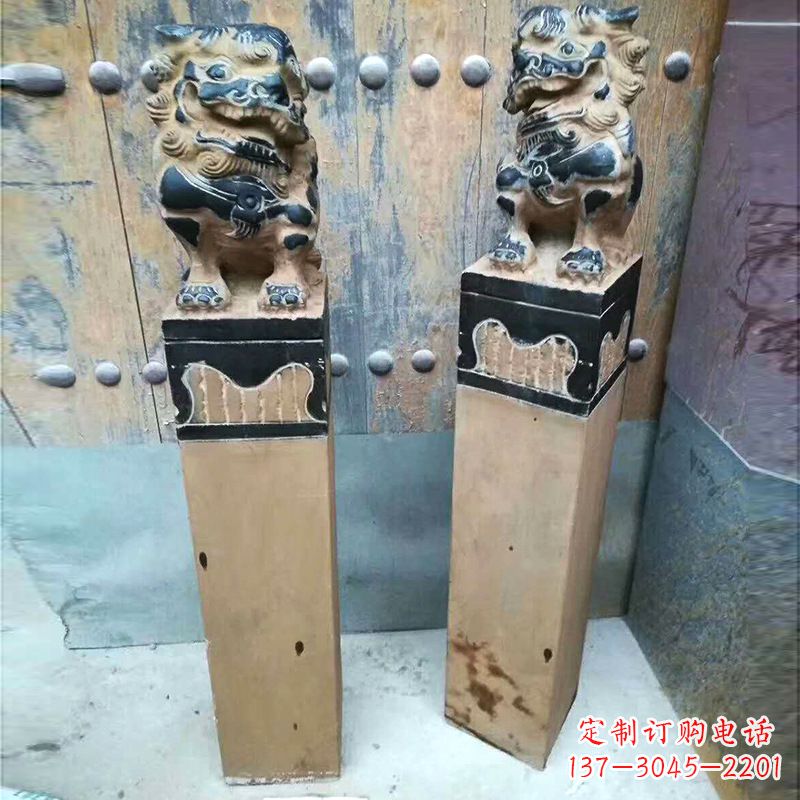 宁夏精美狮子雕塑 拴马桩