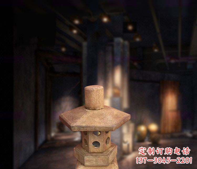 宁夏仿古石灯公园石雕