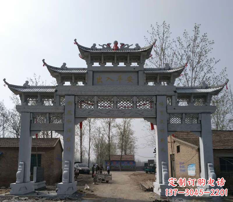 宁夏仿古石牌坊石雕