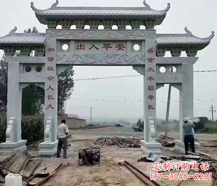 宁夏仿古石牌坊石雕