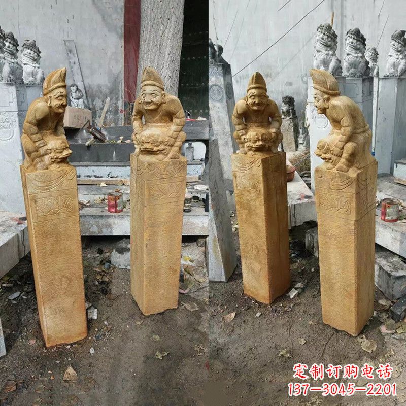 宁夏经典仿古拴马桩雕塑