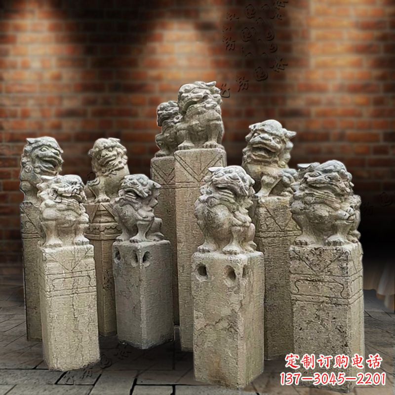 宁夏仿古栓马柱雕塑