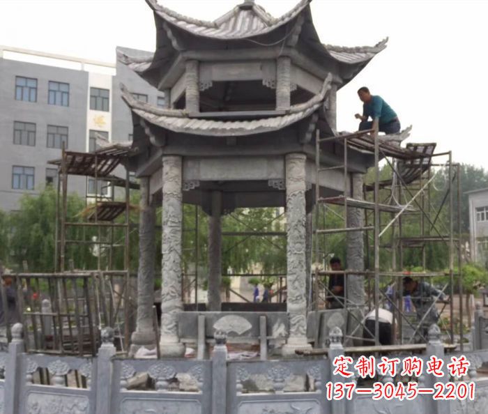 宁夏仿古双层石雕凉亭