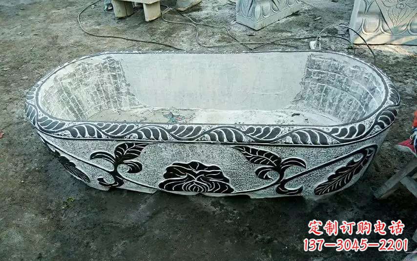 宁夏风格独特的仿古石头水缸雕塑