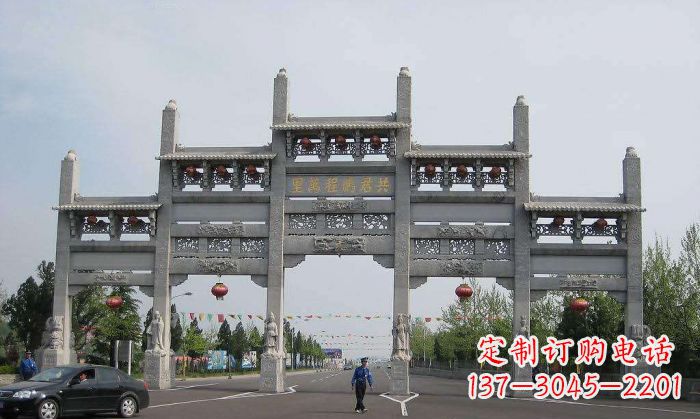 宁夏精美仿古石雕牌坊雕塑