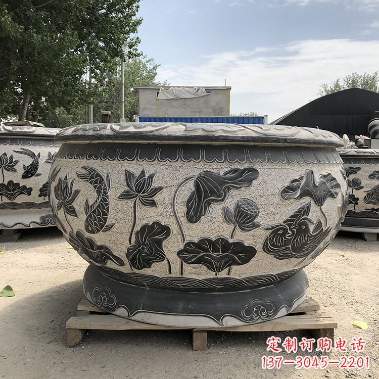 宁夏精美仿古花盆雕塑