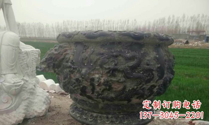 宁夏仿古圆形水缸石雕