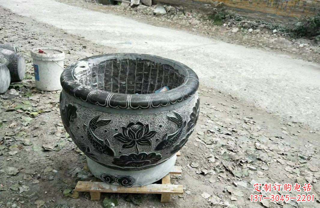 宁夏高雅的仿古圆形水缸石雕