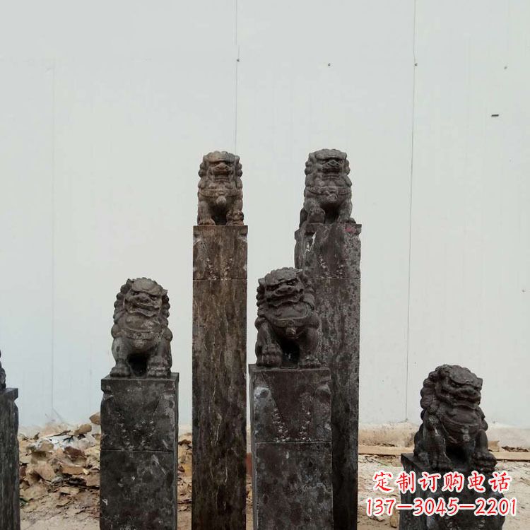 宁夏复古风格拴马桩雕塑