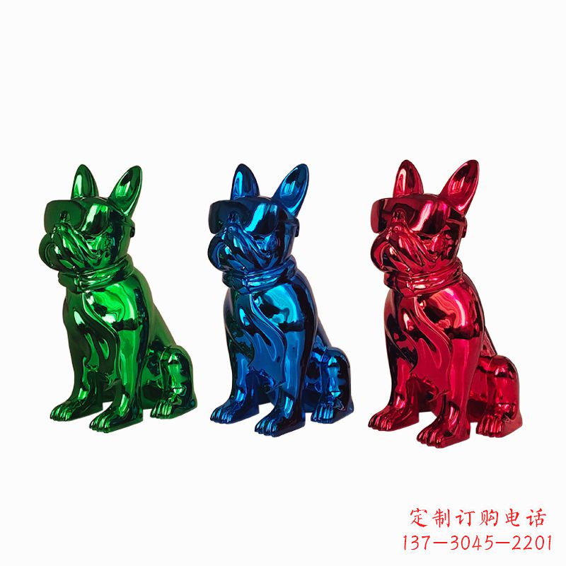宁夏仿琉璃斗牛犬生肖狗雕塑
