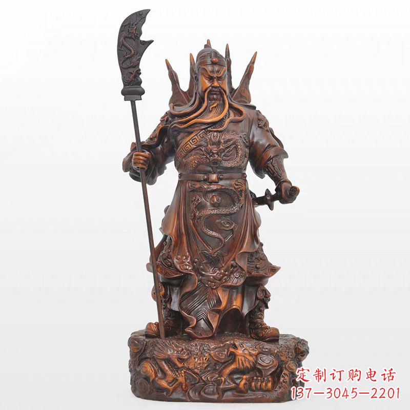 宁夏精美关公铜雕像,古朴高雅
