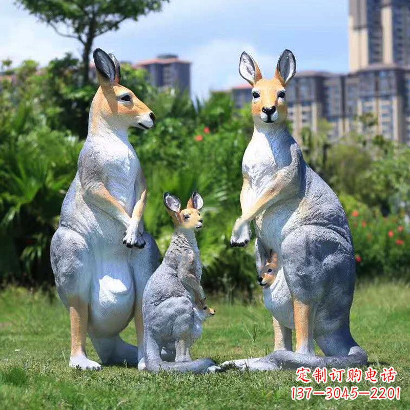 宁夏仿真袋鼠玻璃钢雕塑