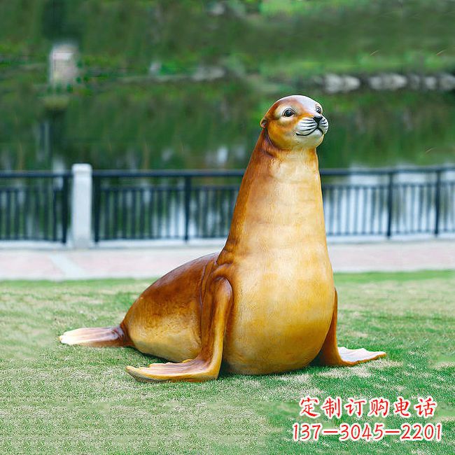 宁夏仿真玻璃钢海豹雕塑,活力与艺术完美结合