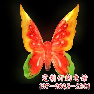 宁夏艺术雕塑大号黄色发光蝴蝶